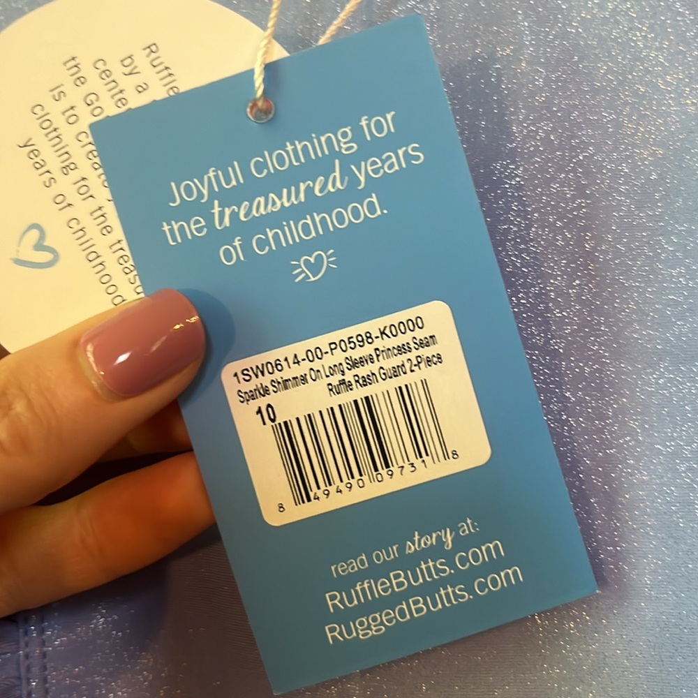 Ruffle Butts GIRLS' PRINCESS SEAM RUFFLE RASH GUARD - Picture 6 of 12